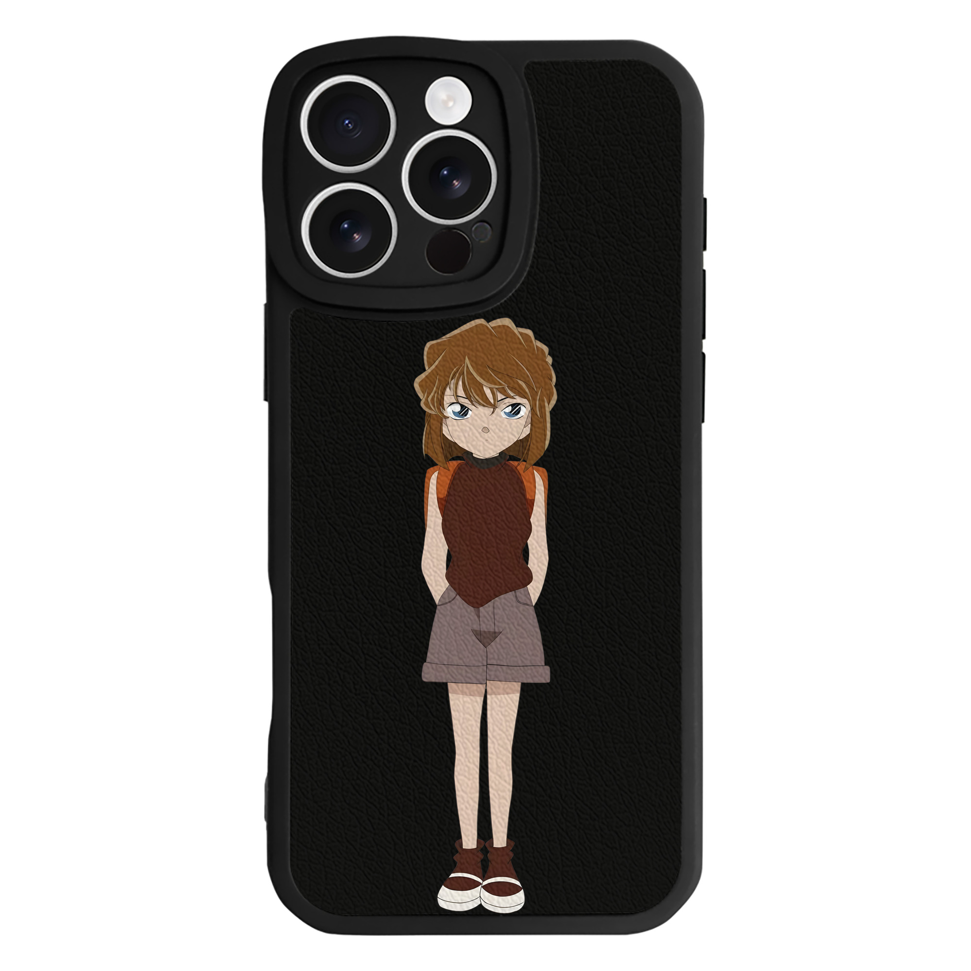 （画像用） 名探偵コナン 灰原 哀 はいばら あい Detective Conan Anita Hailey、Vi Graythorn Haibara Ai 【iPhone 16シリーズ対応】シリコンスマホケース（レザー調） 材質：シリコン